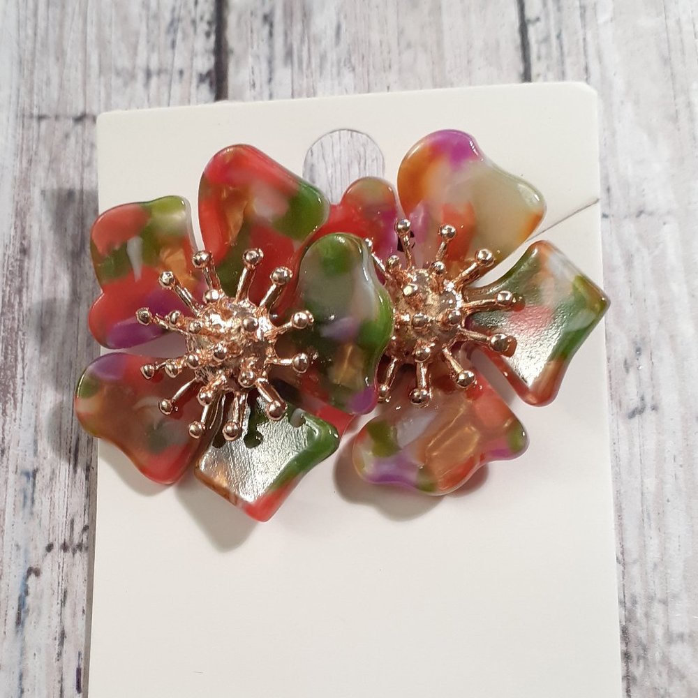 2 for $40 /Pair of multicolor flower earrings